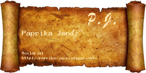 Paprika Jenő névjegykártya