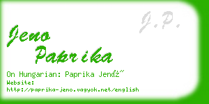 jeno paprika business card